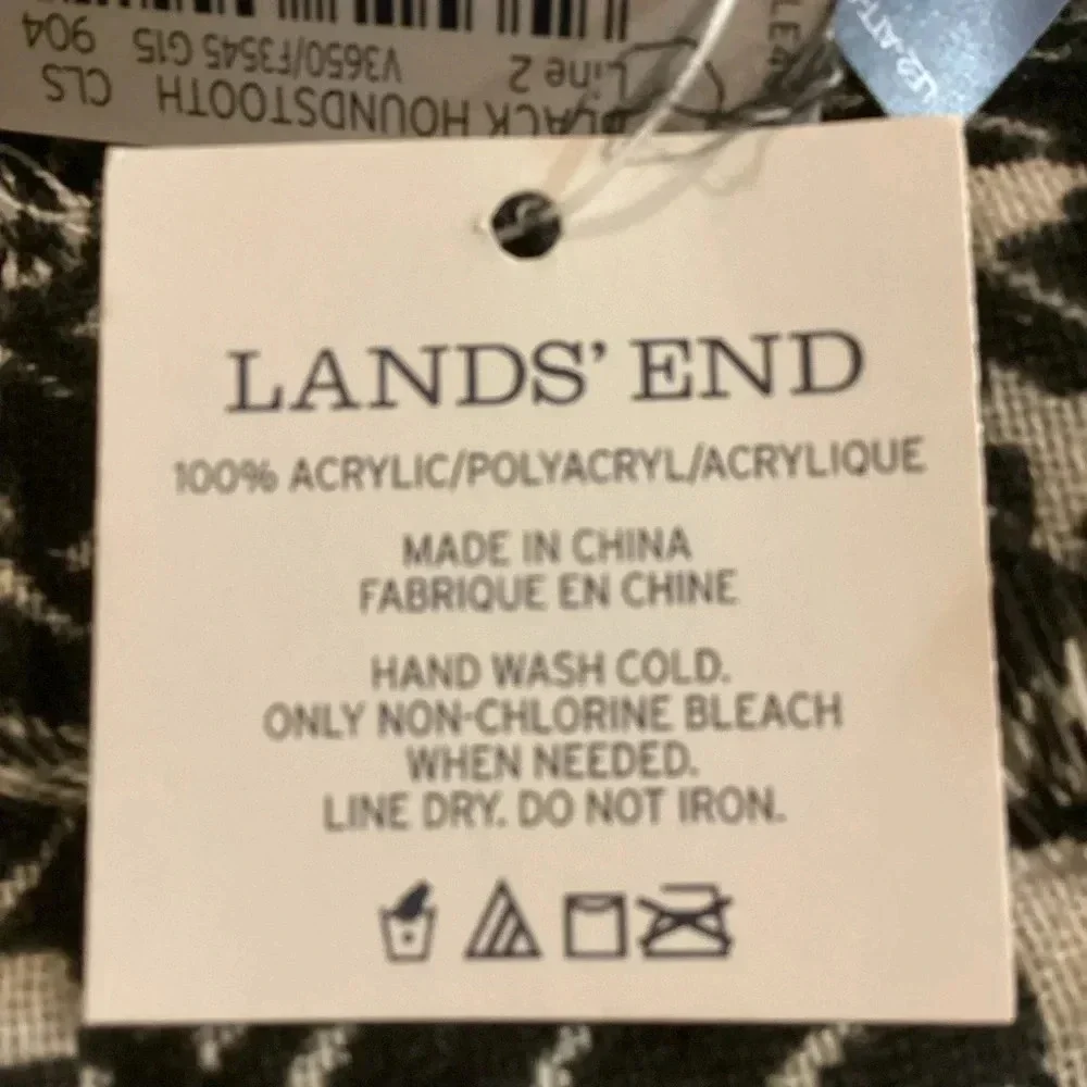 Lands End houndstooth scarf